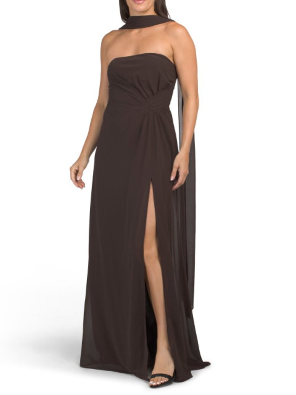 CAMILA COELHO Strapless Convertible Shawl Gown
